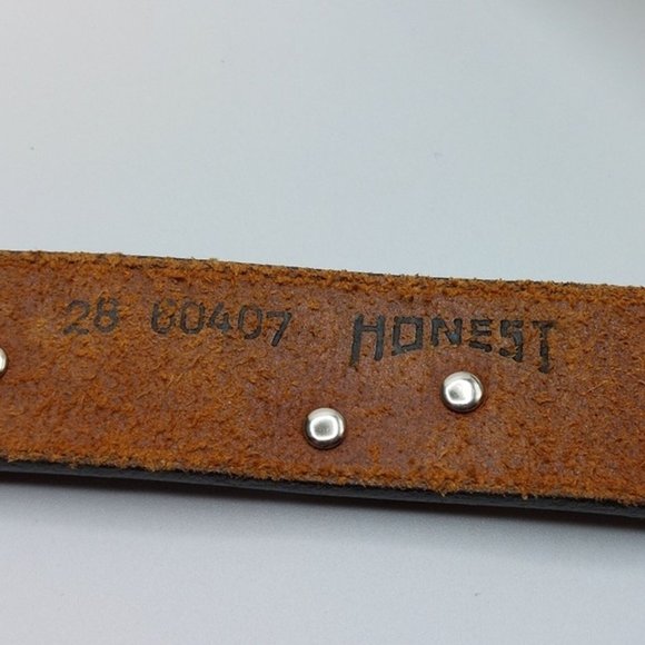 Brighton Honest Leather Concho Belt Size 28 Animal Zebra Elephant Tiger Bear - Picture 3 of 9